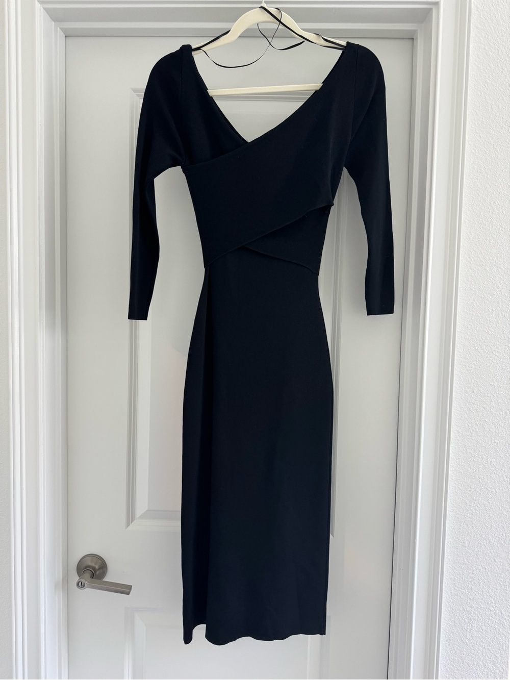 Theory Elegant Black Women's Wrap Midi Dress (Size P)